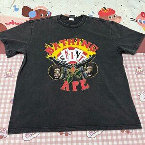 BAPE x Saint Mxxxxxx Guns Tee Charcoal